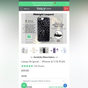 iPhone 8 Plus Loopy Phone Case - Midnight Leopard